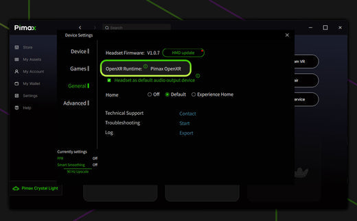 How to use Pimax OpenXR