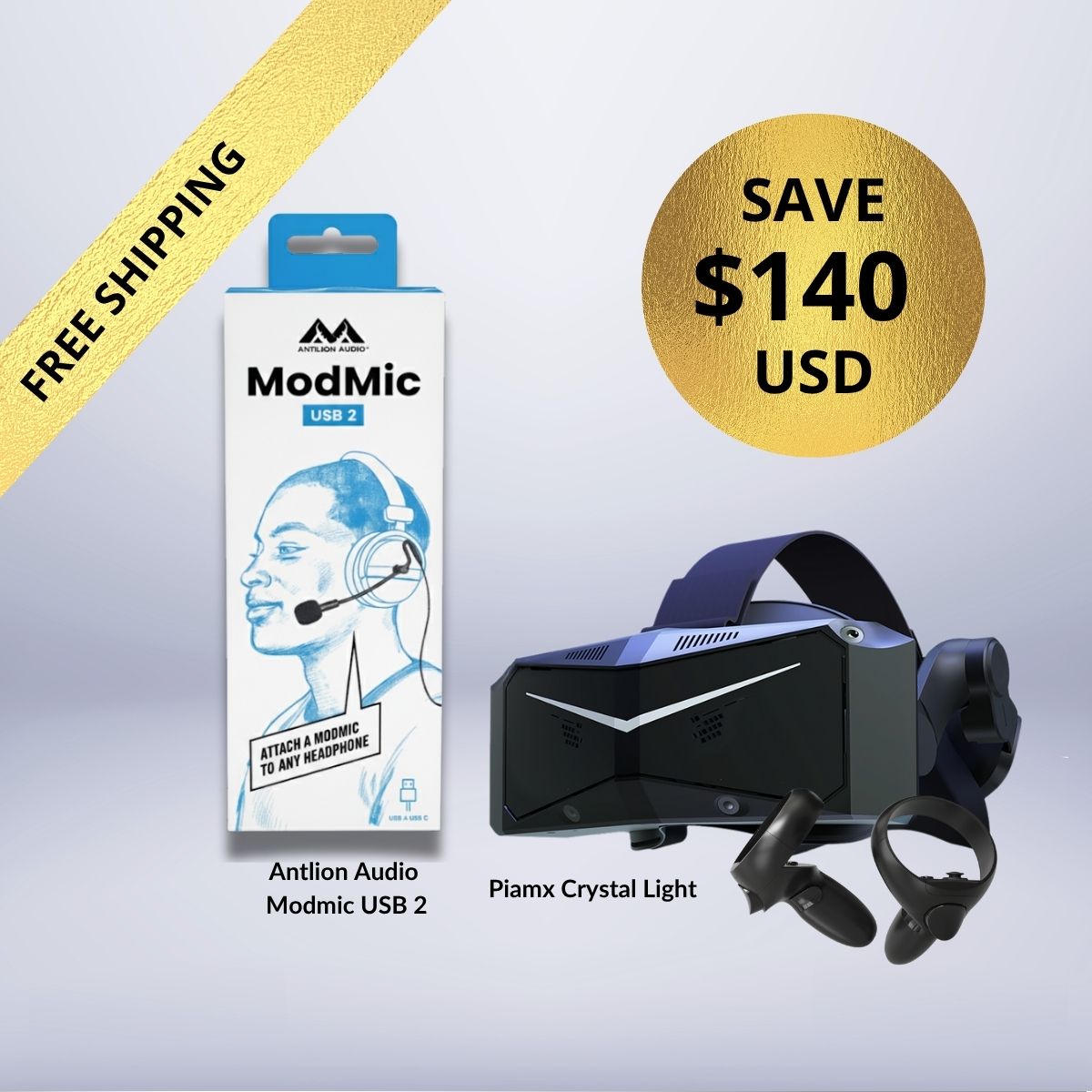Pimax Crystal Light + Free Premium VR Microphone Bundle
